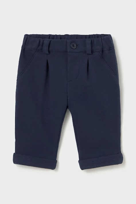 Mayoral Newborn Штани дитячі з бавовною темно-сині regular waist 2510