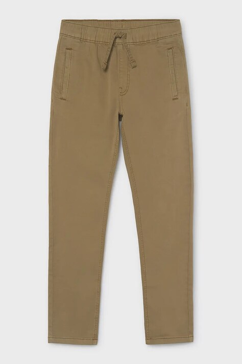 Mayoral Spodnie joggery dziecięce bawełniane soft jogger brązowe regular waist 7507