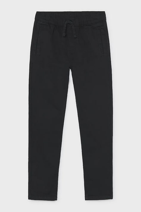 Mayoral Jogger kalhoty dětské bavlněné soft jogger černé regular waist 7507