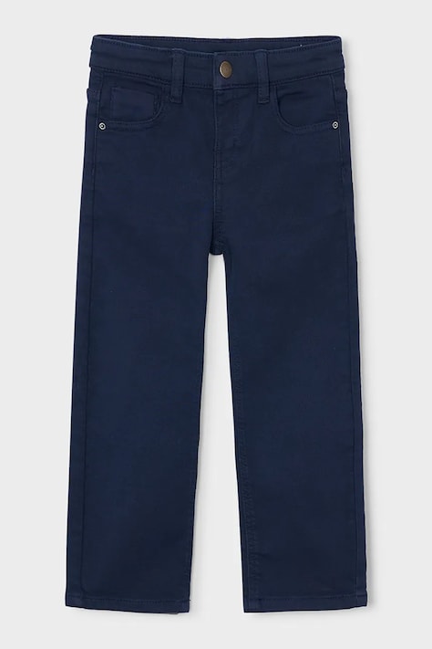 Mayoral Spodnie regular dziecięce z bawełną soft regular fit granatowe regular waist 4504