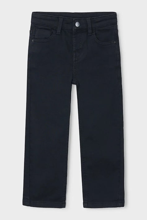 Mayoral Spodnie regular dziecięce z bawełną soft regular fit czarne regular waist 4504