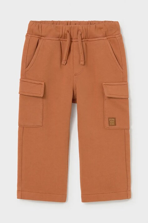 Mayoral pantaloni cargo pentru copii din bumbac portocalii regular waist 2544