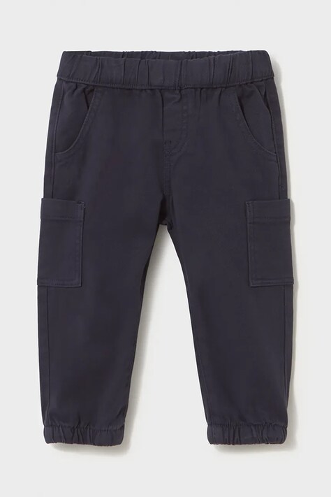 Mayoral Джоггеры для детей из хлопка с эластаном Joggery cargo тёмно-синие regular waist 2539