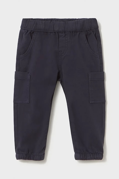 Mayoral Джоггеры для детей из хлопка с эластаном Joggery cargo тёмно-синие regular waist 2539