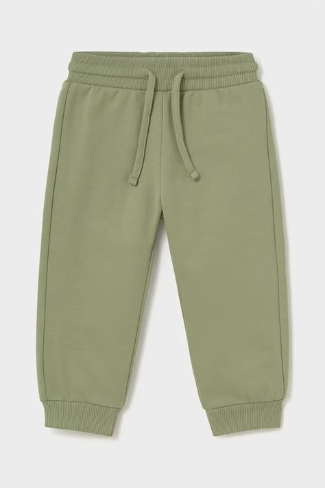 Mayoral tepláky dětské s bavlnou zelené regular waist 704