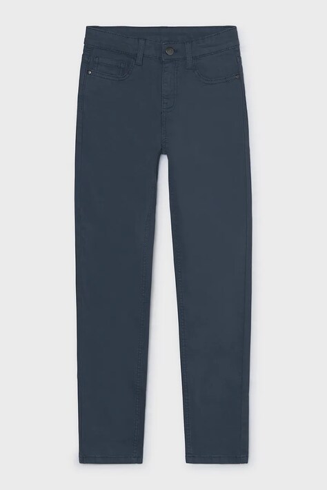 Mayoral Брюки regular для детей из хлопка с эластаном slim fit basic тёмно-синие regular waist 582