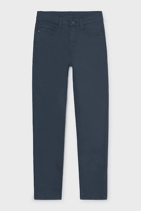 Mayoral Spodnie regular dziecięce bawełniane z elastanem slim fit basic granatowe regular waist 582
