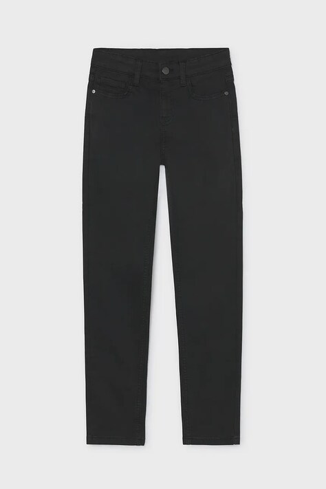 Mayoral стандартен панталон за деца от памук с еластан slim fit basic черен 582