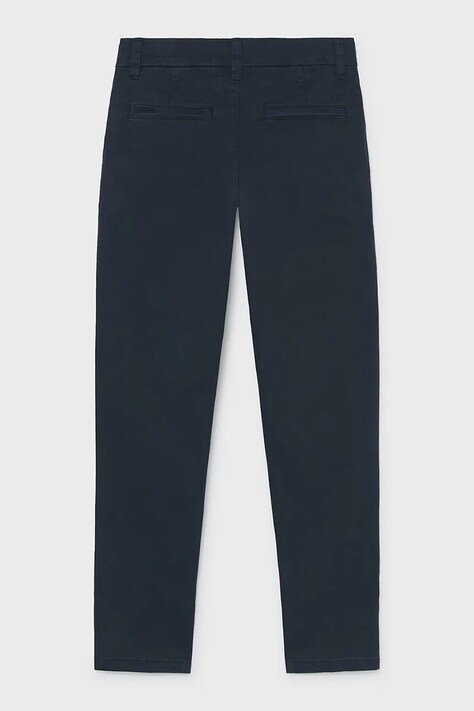 Mayoral Spodnie chinos dziecięce bawełniane z elastanem granatowe regular waist 530