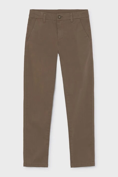 Mayoral Chino kalhoty dětské bavlněné s elastanem hnědé regular waist 530
