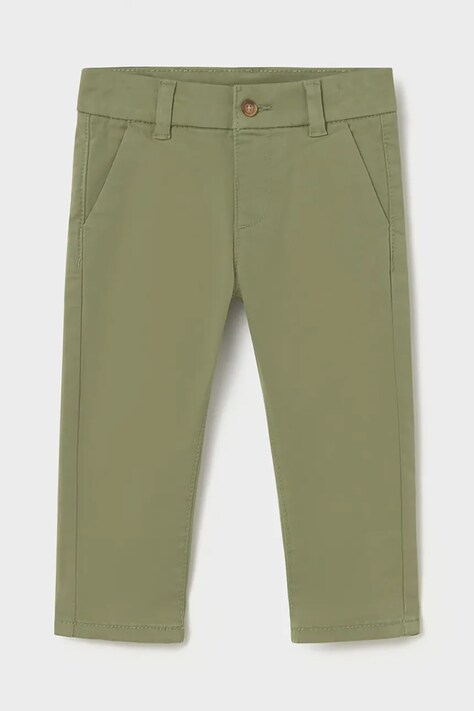 Mayoral kalhoty dětské bavlněné s elastanem zelené regular waist 521