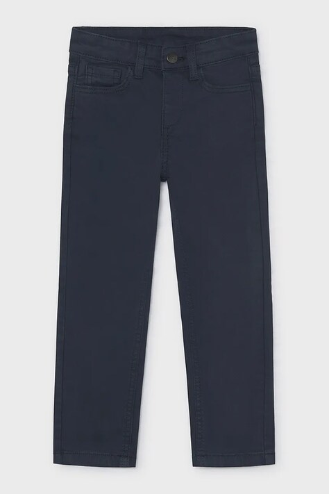 Mayoral nohavice detské bavlnené s elastanom slim fit basic tmavomodré regular waist 517