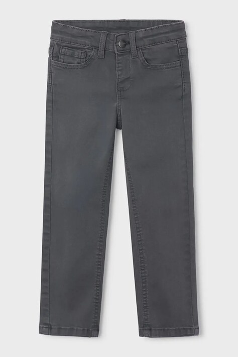 Mayoral spodnie dziecięce bawełniane z elastanem slim fit basic szare regular waist 517
