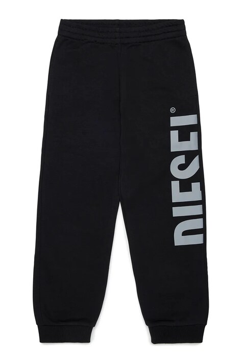 Diesel spodnie joggery dziecięce z bawełną PRES TROUSERS czarne regular waist J03031