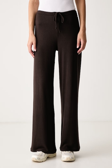 P.E Nation Spodnie straight damskie z wiskozą Haven brązowe high waist 262P028