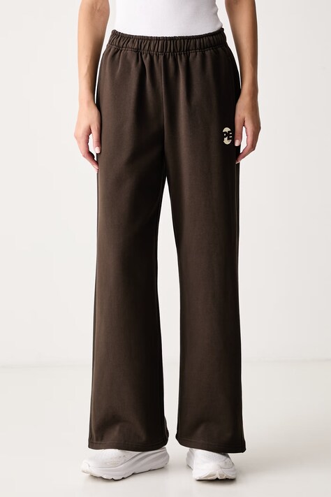 P.E Nation Spodnie dresowe damskie z bawełną Voltage brązowe high waist 263P121