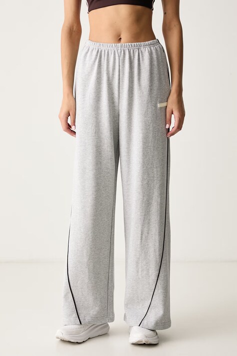 P.E Nation Spodnie treningowe damskie bawełniane szare high waist 263P019