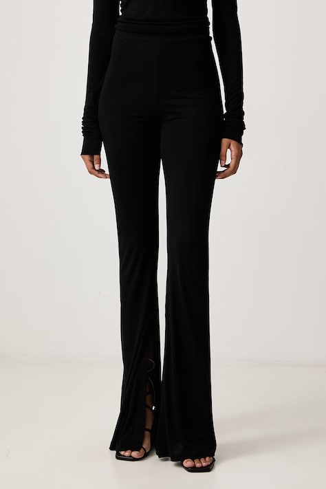 Rick Owens Lilies Spodnie damskie z wiskozy Carla czarne high waist LI02F2339.RV