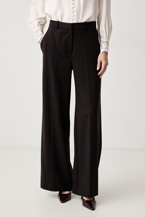 Haveone Spodnie straight damskie szare high waist PCB.R028