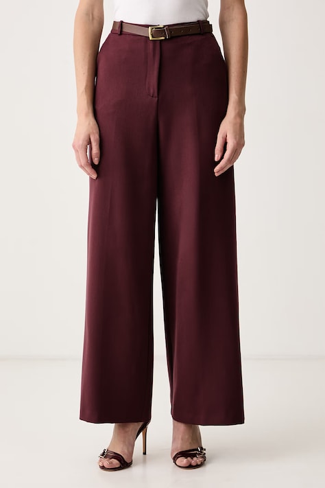 Haveone Spodnie damskie z wiskozą bordowe high waist PGE.R160