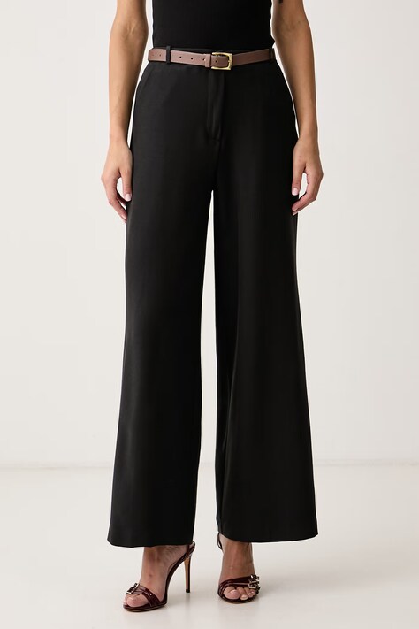Haveone Spodnie damskie z wiskozą czarne high waist PGE.R160