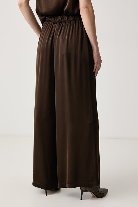 Haveone Spodnie wide leg damskie z wiskozy szare regular waist PWG.R035