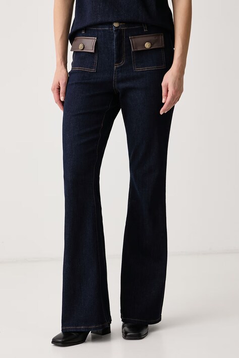 Joseph Ribkoff Jeansy flare damskie granatowe 264963