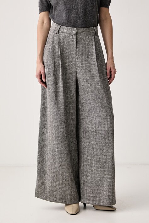 Haveone Spodnie damskie czarne high waist PVI.R152