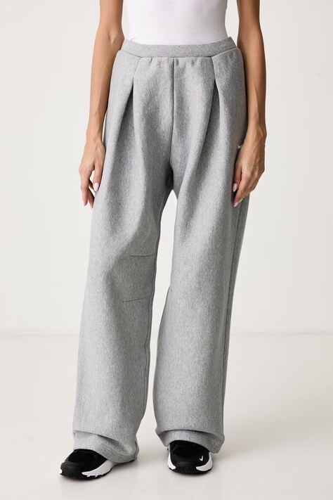 Nike Sportswear Spodnie dresowe damskie z bawełną Studio Fleece szare IM8092.063
