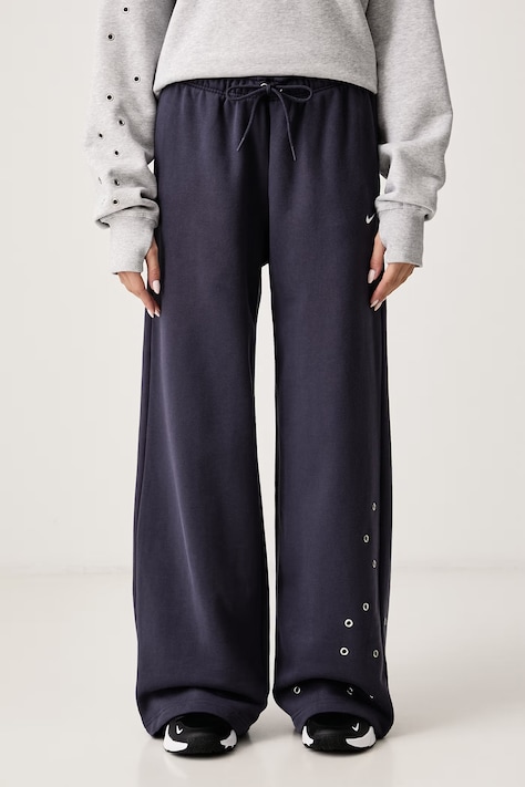 Nike Sportswear Spodnie dresowe damskie z bawełną Studio Fleece szare IX7048.013