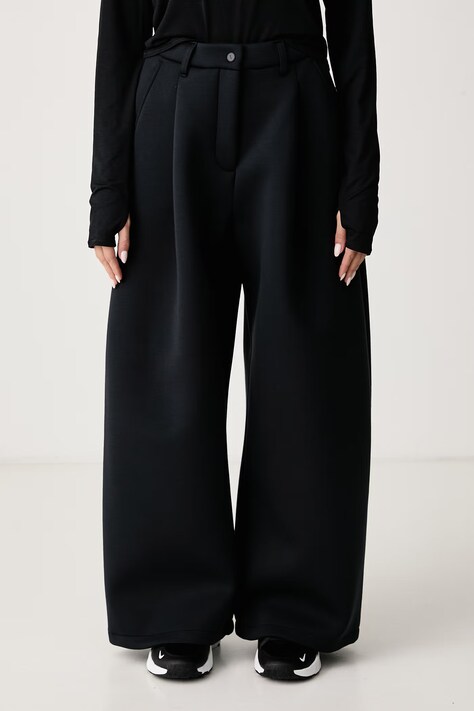 Nike Sportswear Spodnie wide leg damskie z modalem czarne regular waist IX7062.010