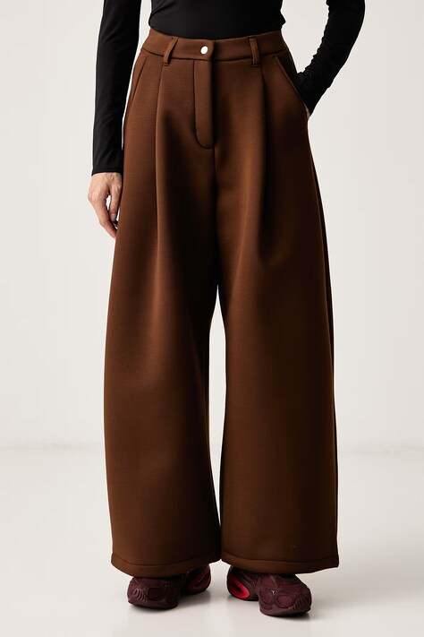 Nike Sportswear Spodnie wide leg damskie z modalem brązowe high waist IX7062.259