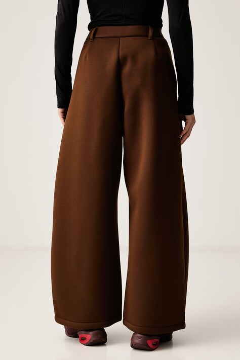 Nike Sportswear Spodnie wide leg damskie z modalem brązowe high waist IX7062.259