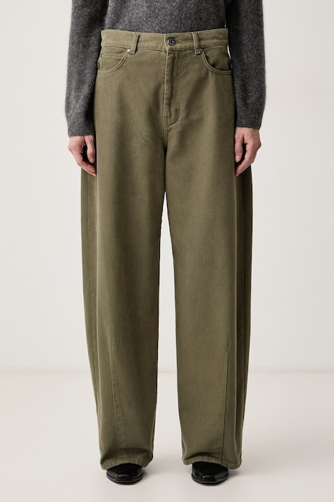 Weekend Max Mara Spodnie damskie bawełniane WKDORDINE zielone 2625136072