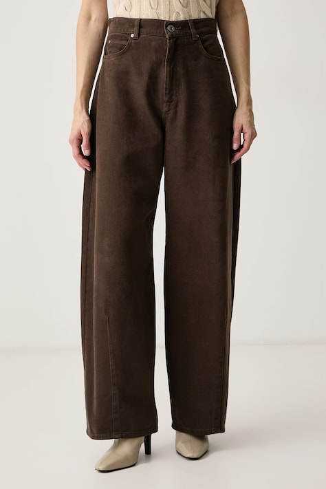 Weekend Max Mara Spodnie damskie bawełniane WKDORDINE brązowe 2625136072