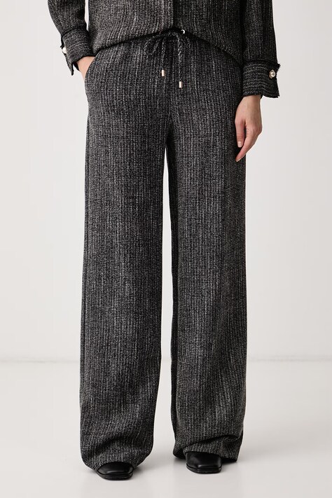 Lola Casademunt Spodnie damskie z wiskozą szare regular waist MF2614007