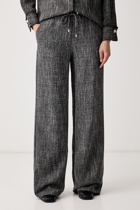 Lola Casademunt Spodnie damskie z wiskozą szare regular waist MF2614007
