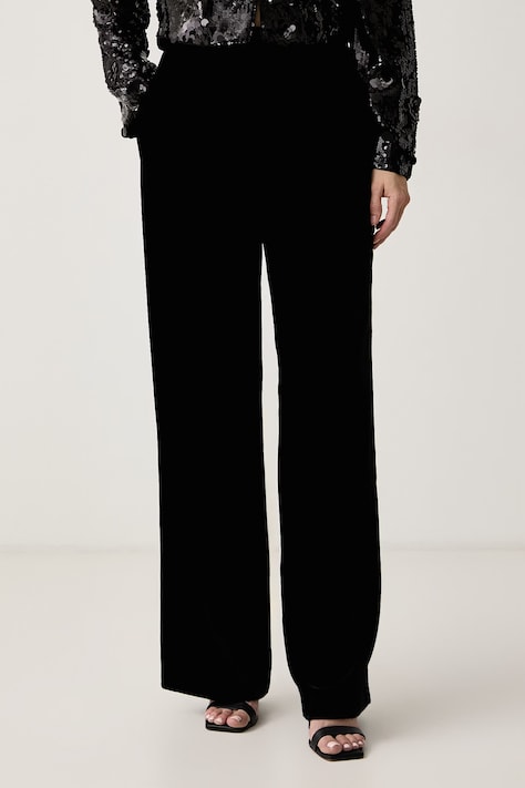 Weekend Max Mara Spodnie damskie welurowe WKIEDRO czarne high waist 2625136023600