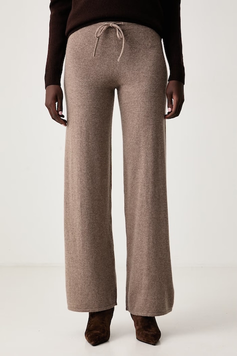 MC2 Saint Barth Spodnie dresowe damskie kaszmirowe brązowe high waist CBN0003