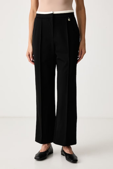 Lola Casademunt Nohavice dámske s viskózou čierne high waist LF2614011