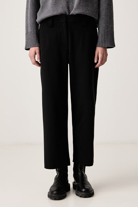 Marc O'Polo Spodnie garniturowe damskie z bawełną czarne high waist 5000009481