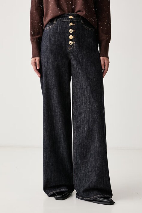 Joseph Ribkoff Jeansy wide leg damskie niebieskie 264901