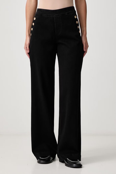 Joseph Ribkoff Jeansy wide leg damskie czarne 254919W26
