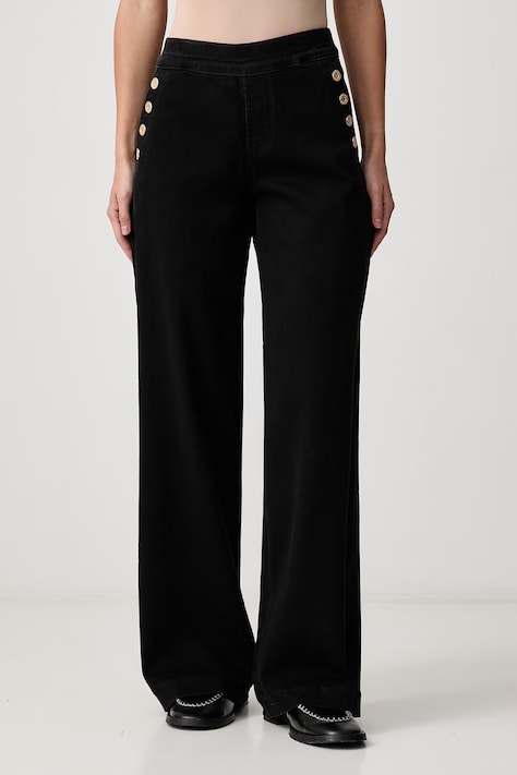 Joseph Ribkoff Jeansy wide leg damskie czarne 254919W26