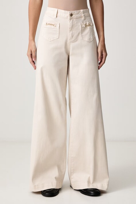 Joseph Ribkoff Jeansy wide leg damskie beżowe 264912