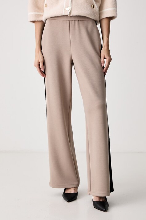 Joseph Ribkoff Spodnie straight damskie z wiskozą beżowe high waist 264614