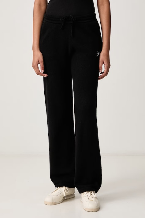 Sporty & Rich S Logo sweatpants with cashmere Women's black regular waist PA02782327BA01