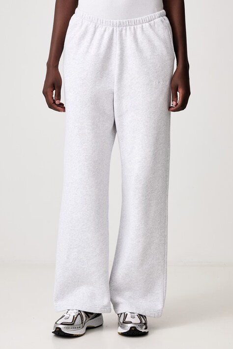 Sporty & Rich Serif Logo spodnie dresowe bawełniane damskie szare regular waist PA08284300GY03