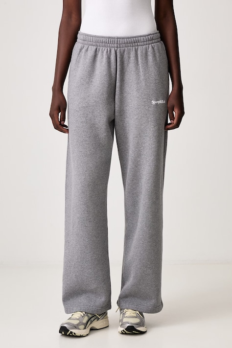Sporty & Rich Serif Logo spodnie dresowe bawełniane damskie szare regular waist PA08884300GY34