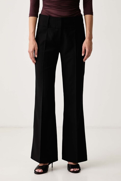 Le Privé Spodnie garniturowe damskie ARLETTE TROUSERS NOIR czarne high waist LP00830